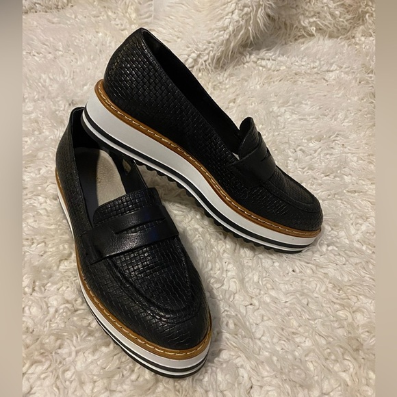 CLEARANCE White Mountain Summit Brody Bethania Black leather platform 40 9 - Picture 1 of 11